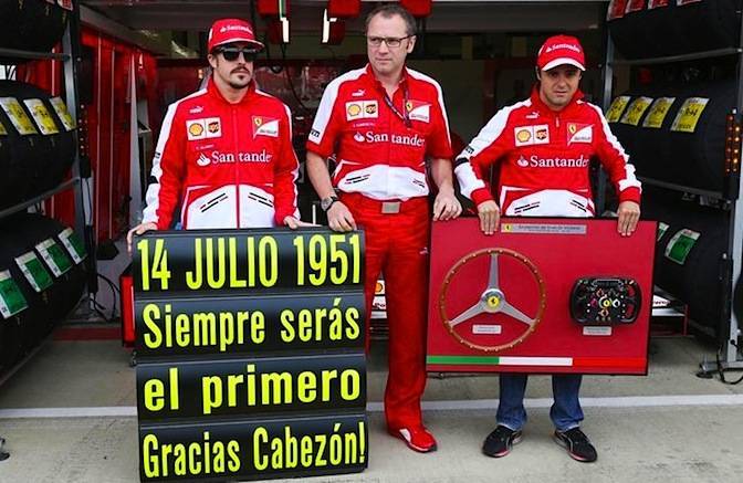 Homenaje-Froilan-Gonzalez-Ferrari-Silverstone-F1-2013
