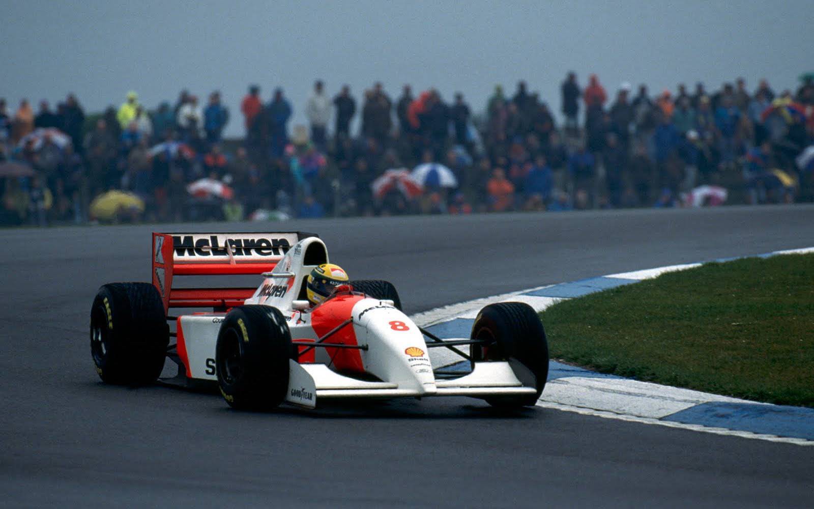 Ayrton Senna (BR), Marlboro McLaren Ford MP4/8. European Grand Prix, 11/04/1993, Donington Park, England.